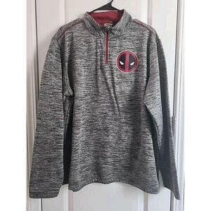 Deadpool 1/4 Zip Sweatshirt Long Sleeve Pullover Mens XL Marvel superhero